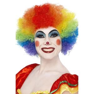 Smiffys Unisex Adult Crazy Clown Wig / Rainbow